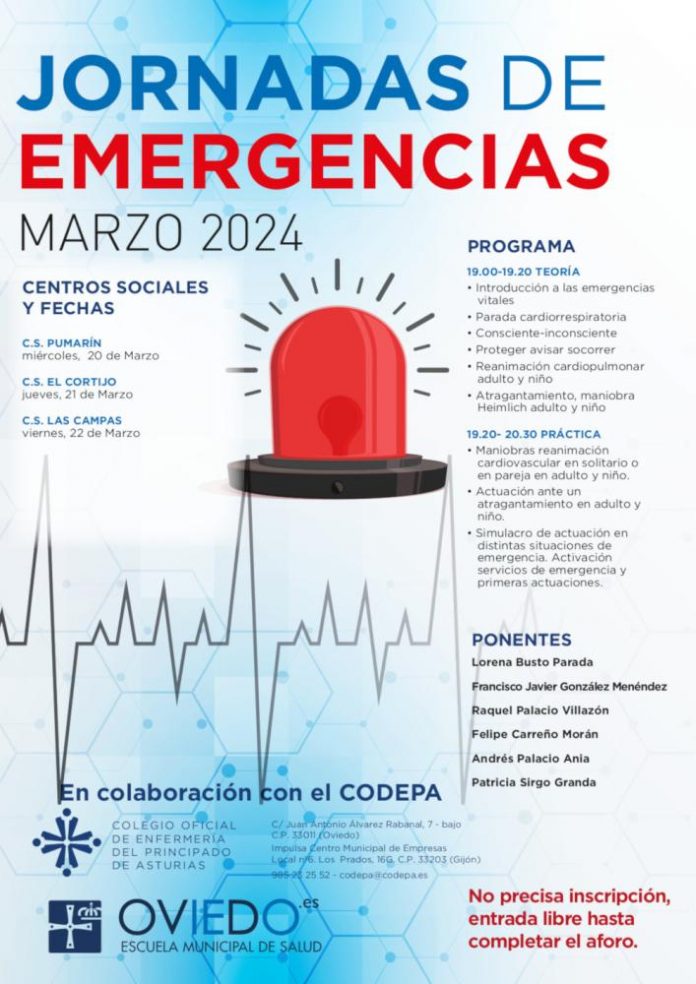 Imagen La Escuela Municipal de Salud ofrecerá en marzo 3 nuevas jornadas de emergencias