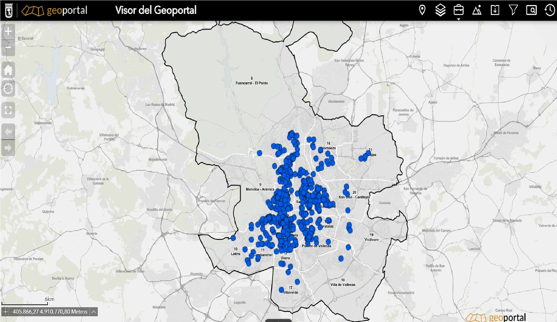 Mapa del Ayuntamiento de Madrid muestra la localización de los apartamentos turísticos con licencia municipal.