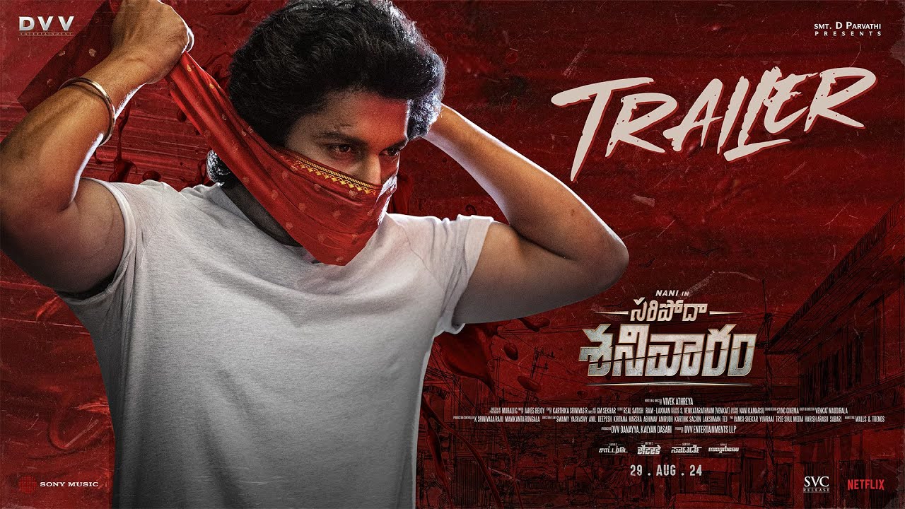 Llega el emocionante tráiler de Saripodhaa Sanivaaram con Nani y Priyanka