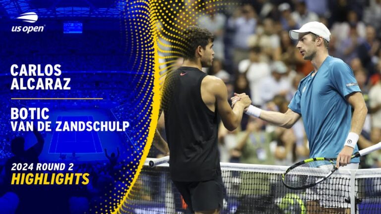 Carlos Alcaraz avanza en el US Open tras vencer a Botic van de Zandschulp en segundos highlights