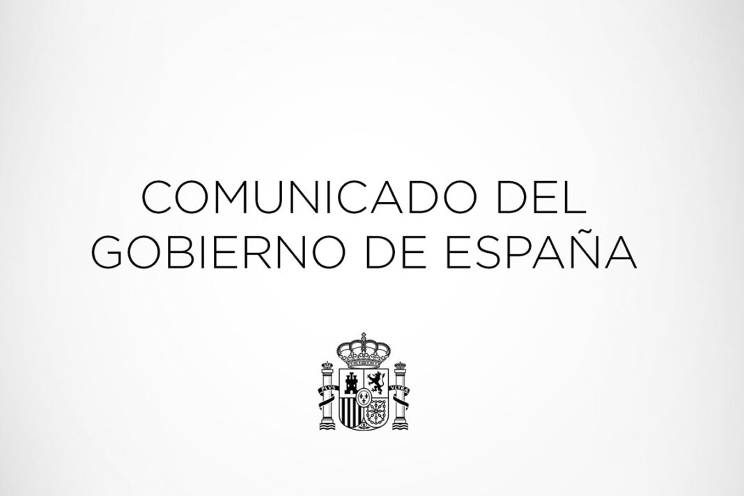 Comunicado del Gobierno de España