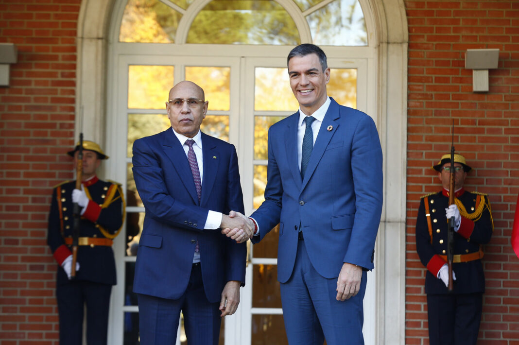 5/12/2024. Pedro S&#225;nchez recibe al presidente de Mauritania, Mohamed Ould Ghazouani. El presidente del Gobierno, Pedro S&#225;nchez, recibe al pr...