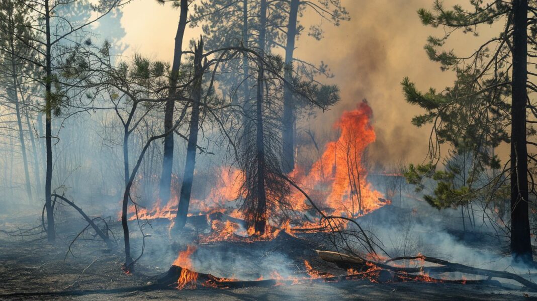 Incendio en un bosque