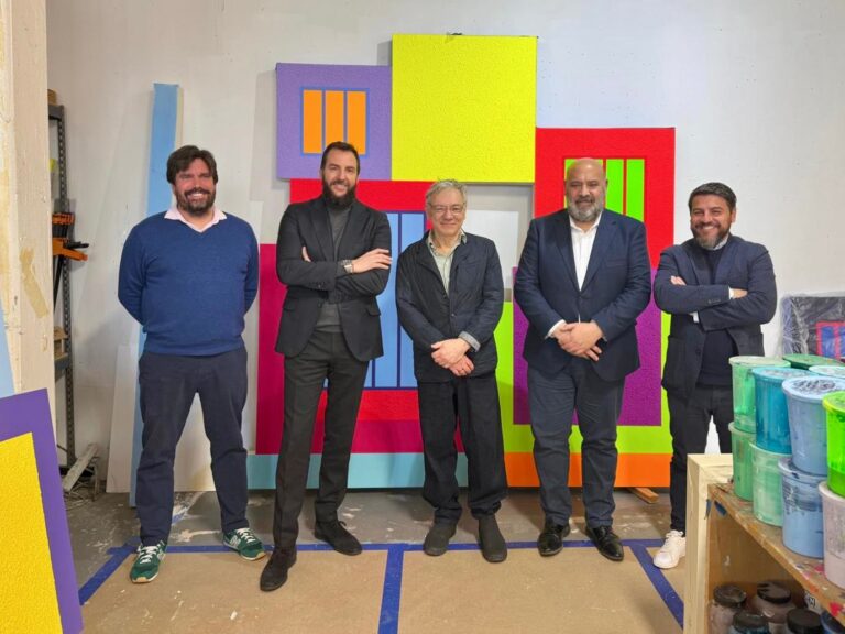 El alcalde de Palma visita el estudio de Peter Halley en Nueva York