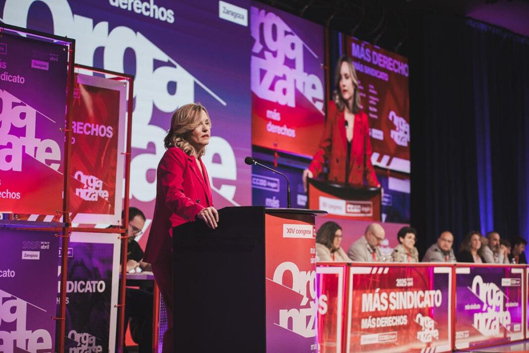 La ministra de Educación, Formación Profesional y Deportes y portavoz del Gobierno, Pilar Alegría, durante su intervención 