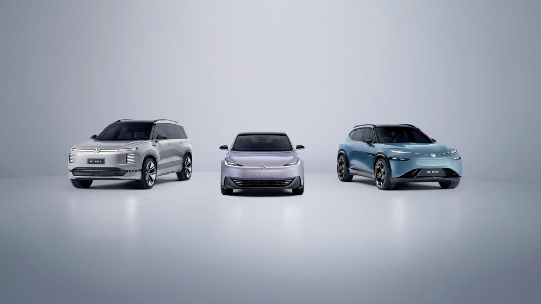 World premiere: Volkswagen unveils in Shanghai (from left) the concept vehicles ID. ERA, ID. AURA und ID. EVO.