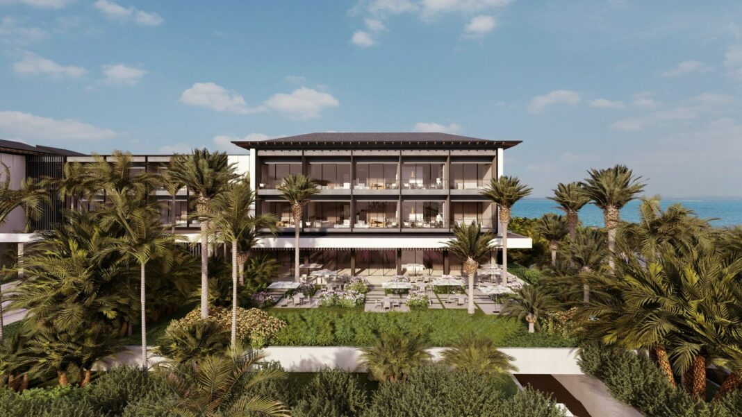 Waldorf Astoria Turks and Caicos Dellis Cay, Exterior, balcony, palm trees, outdoor seating area