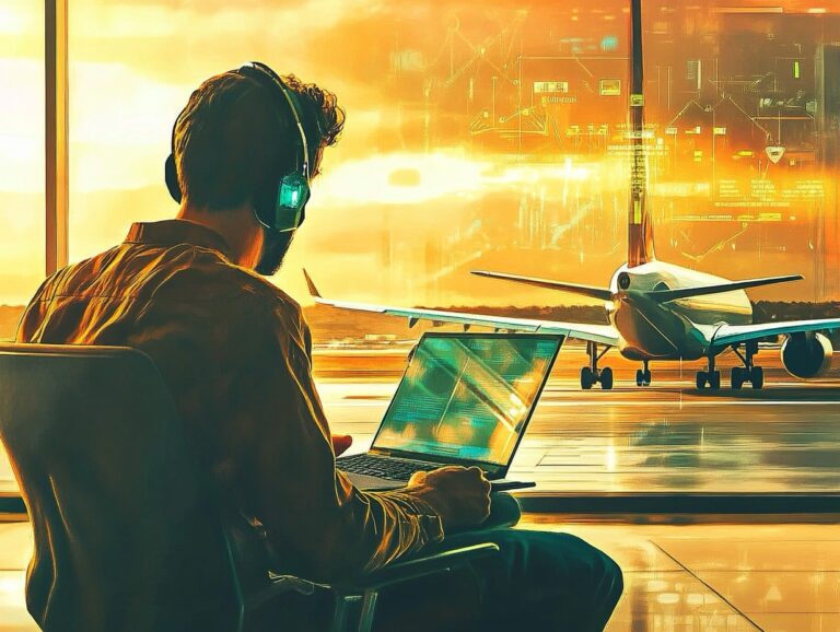 Hacker frente a un avión