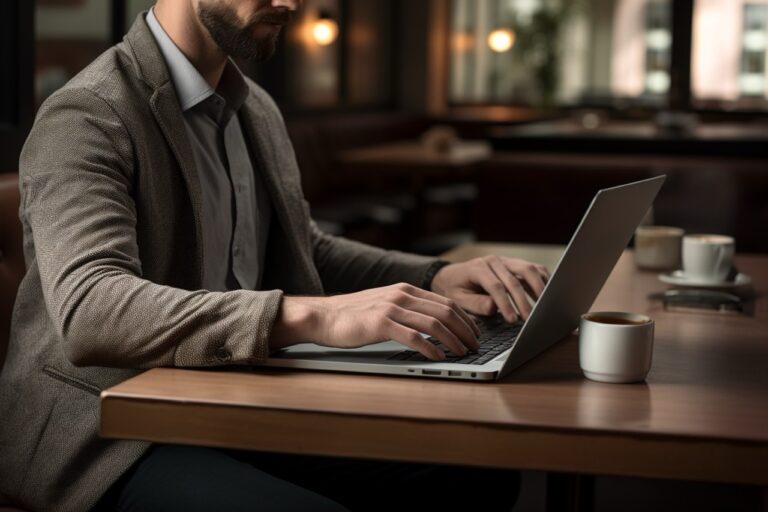 Tecleando en el portatil