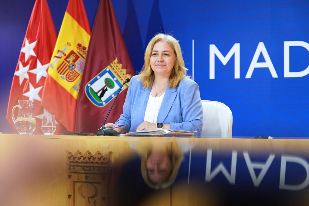 La vicealcaldesa de Madrid y alcaldesa en funciones, Inma Sanz, durante la rueda de prensa